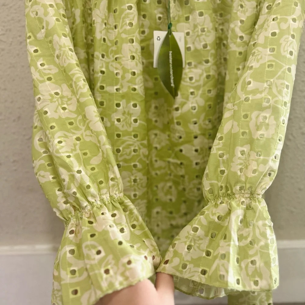 Hester & Orchard Circle Eyelet Smocked Blouse M - Picture 6 of 6
